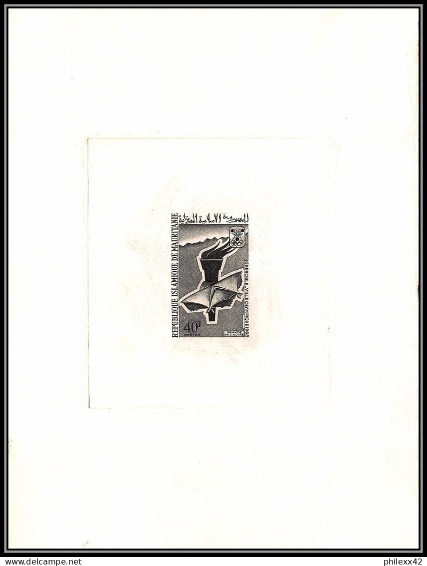 94042c Y&t N°225 Jeux Olympiques Olympics Grenoble 1968 Mauritanie Epreuve D'artiste Artist Proof  - Invierno 1968: Grenoble