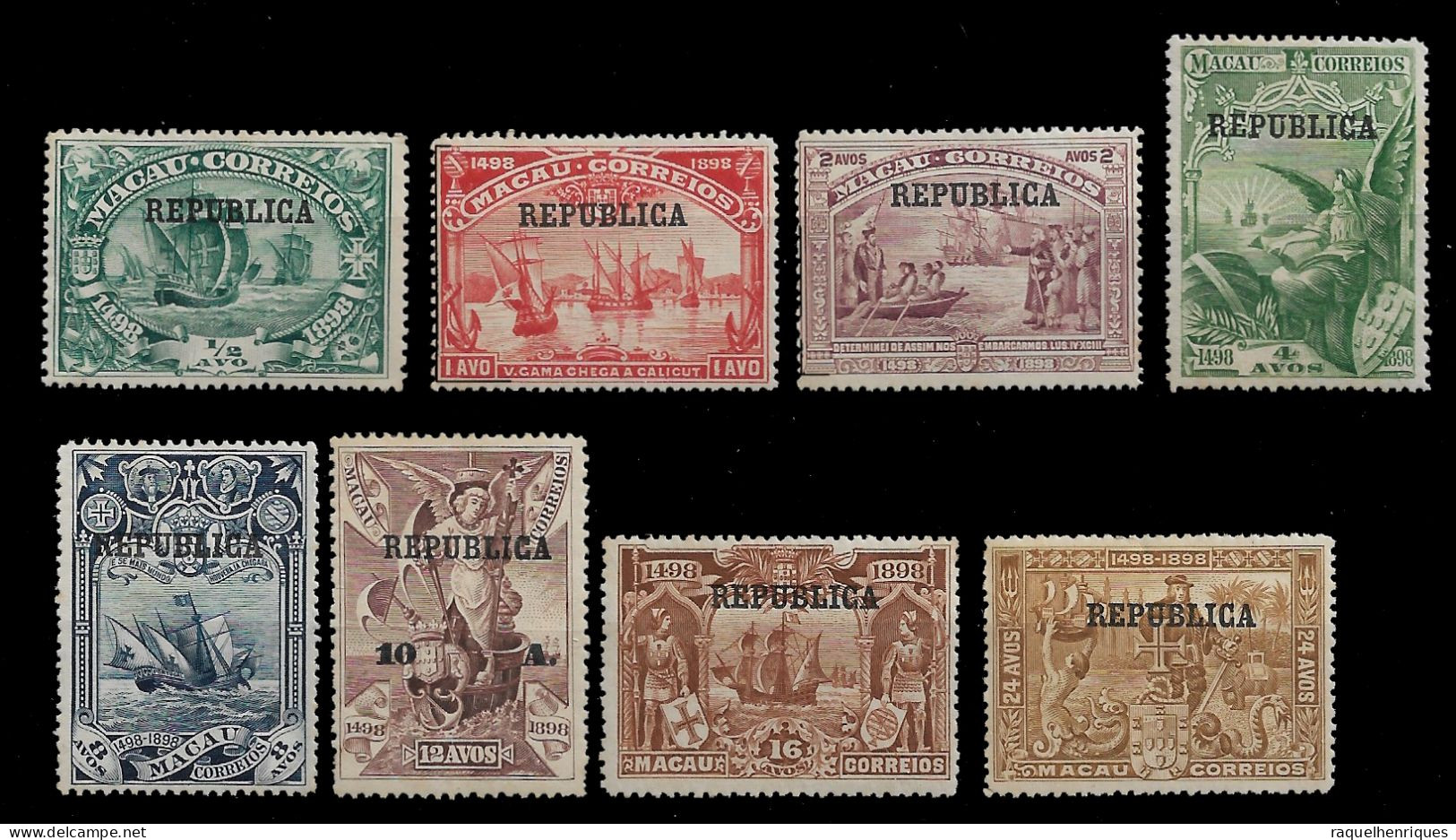 MACAU 1913 Issue Of 1898 Overprinted REPUBLICA SET MH (NP#70-P06-L5) - Ungebraucht