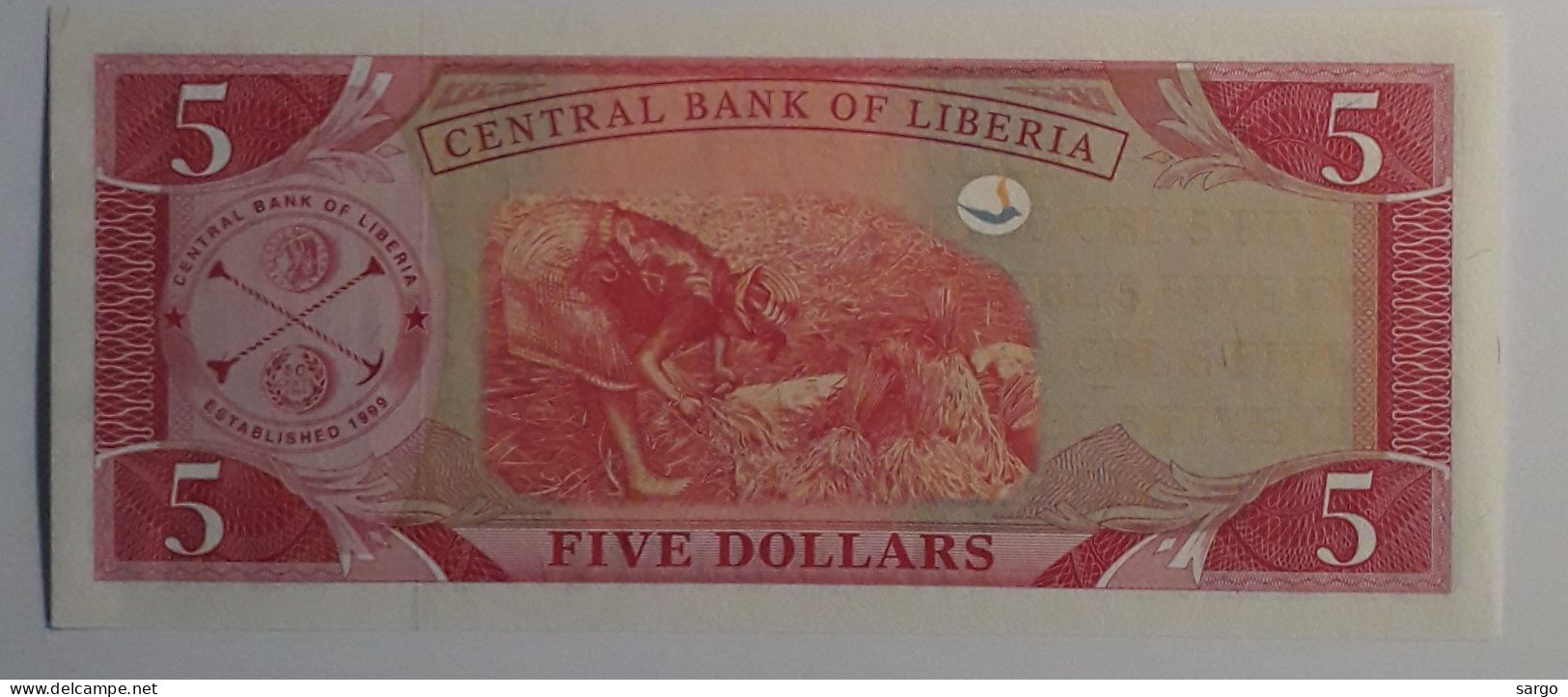 LIBERIA  - 5 DOLLARS - P 26 G (2011) - UNCIRC - BANKNOTES - PAPER MONEY - CARTAMONETA - - Liberia