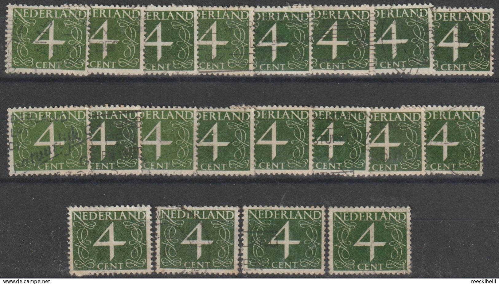 1946 - NIEDERLANDE - FM/DM "Ziffern-Zeichnung" 4 C olivgrün - o gestempelt - s. Scan (471YxAo 01-26 nl)