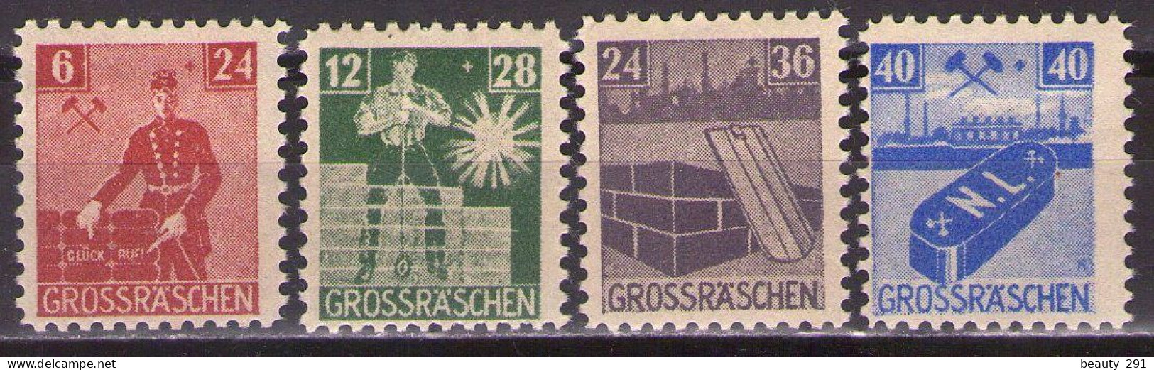 Lokalpost, Grossräschen Mi 43-46 - 10-3/4 MH*VF - Neufs