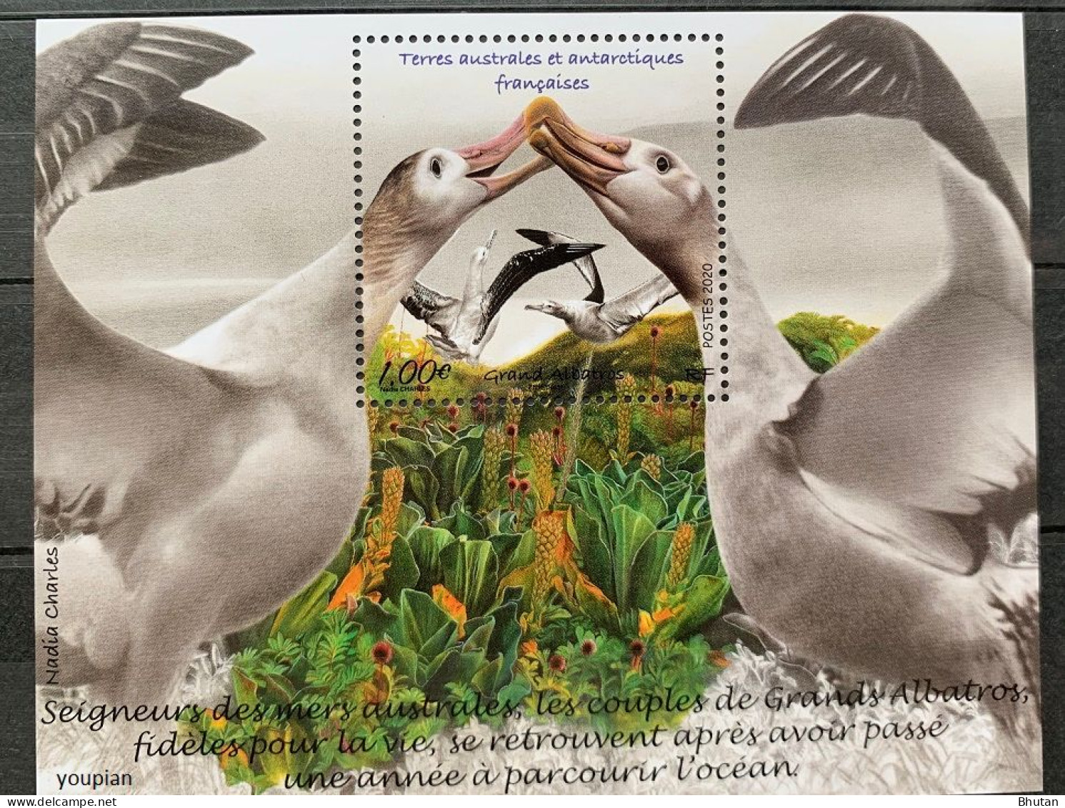French Antarctic Territories 2020, Albatros, MNH S/S - Unused Stamps