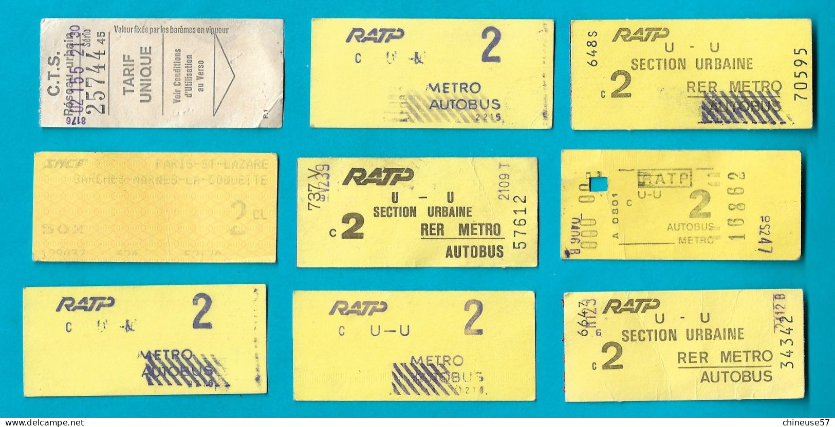Lot De 33 Tickets De Transport- Métro -SNCF-Autobus-RATP-Inter Régional (recto Verso) - Autres & Non Classés