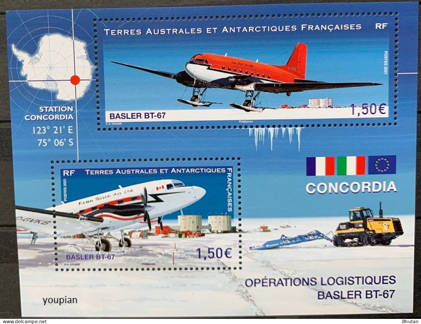 French Antarctic Territories 2021, Operation Logstic Base, MNH S/S - Unused Stamps