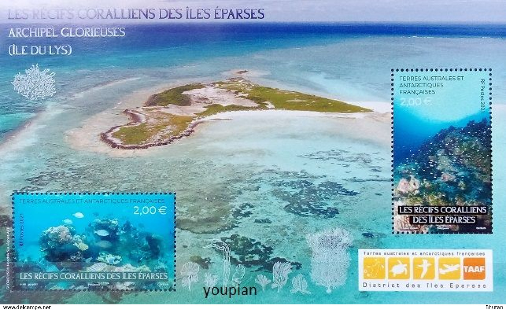 French Antarctic Territories 2021, Corals Of Éparses Island, MNH S/S - Neufs