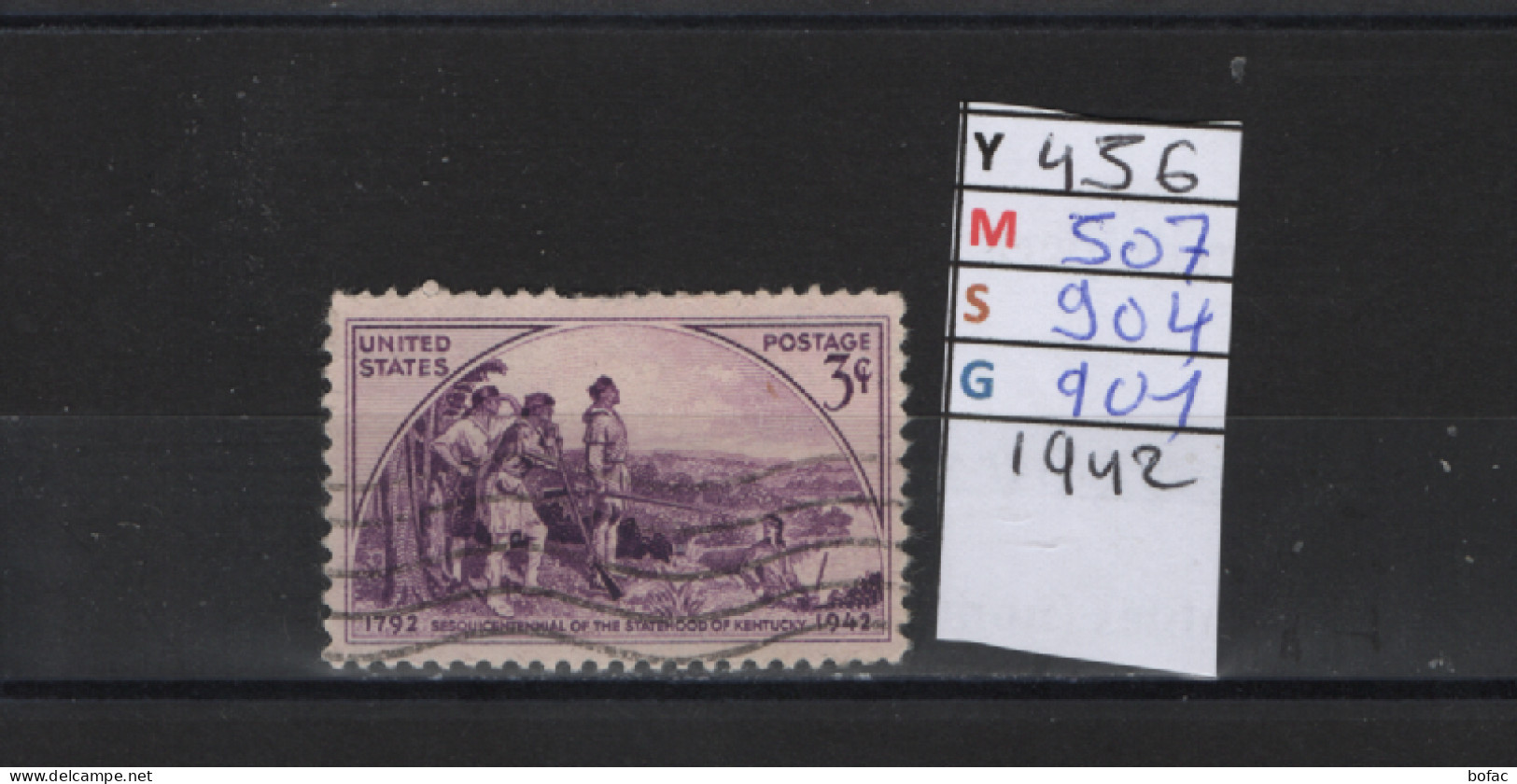 PRIX FIXE Obl 456 YT 507 MIC 904 SCO 901 GIB Etat Du Kentucky 1942 Etats Unis 58A/04 - Used Stamps