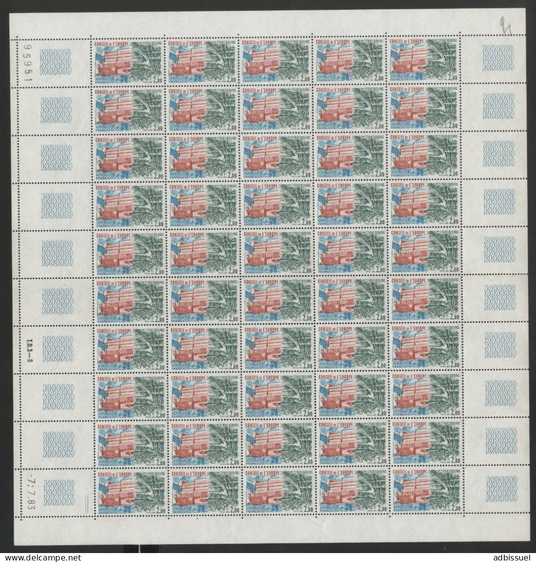 SERVICE N° 77 + 78 Cote 115 € Série De 2 Valeurs En Feuilles De 50 Ex. Neufs ** MNH Voir Suite - Full Sheets