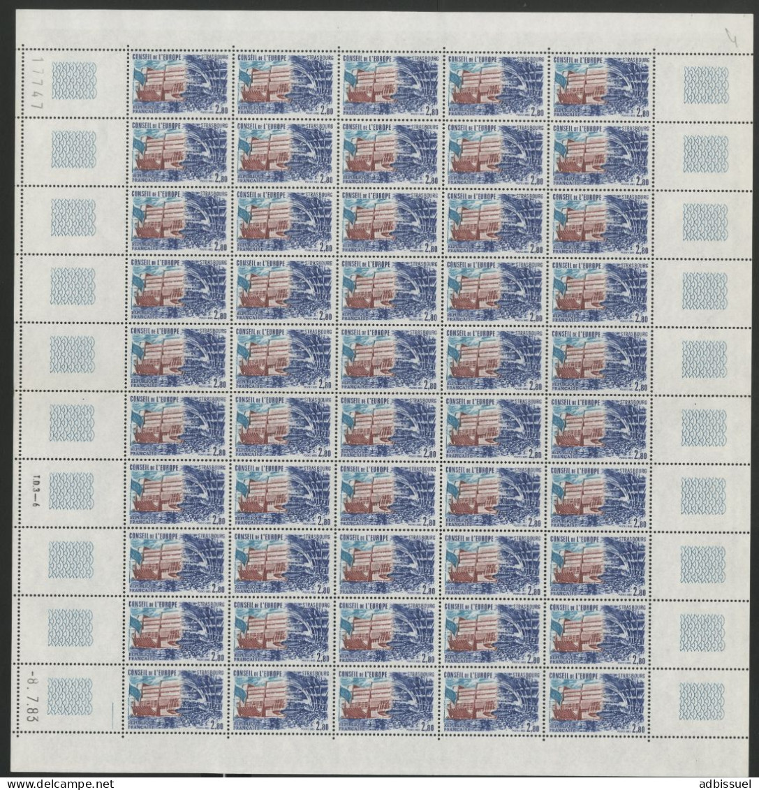 SERVICE N° 77 + 78 Cote 115 € Série De 2 Valeurs En Feuilles De 50 Ex. Neufs ** MNH Voir Suite - Full Sheets