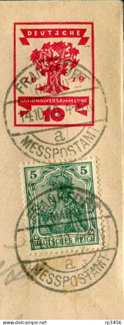 "DEUTSCHES REICH" 1919, Privatganzsachenumschlag Mi. PU 42 C 10 "Einfuhr-Messe Frankfurt" Stempel "Messepostamt" (80028) - Omslagen