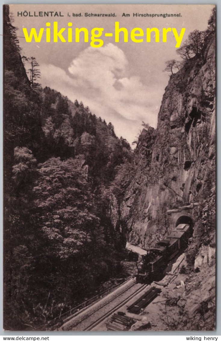 Höllental Schwarzwald - S/w Am Hirschsprungtunnel - Mit Eisenbahn Zug Lokomotive - Höllental