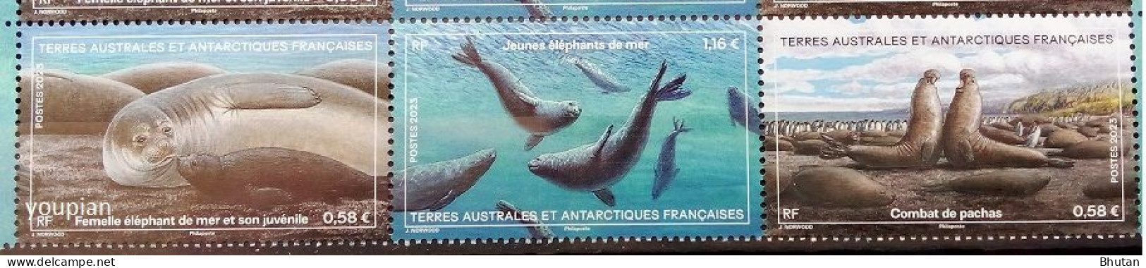 French Antarctic Territories 2023, Manatee, MNH Stamps Strip - Nuevos