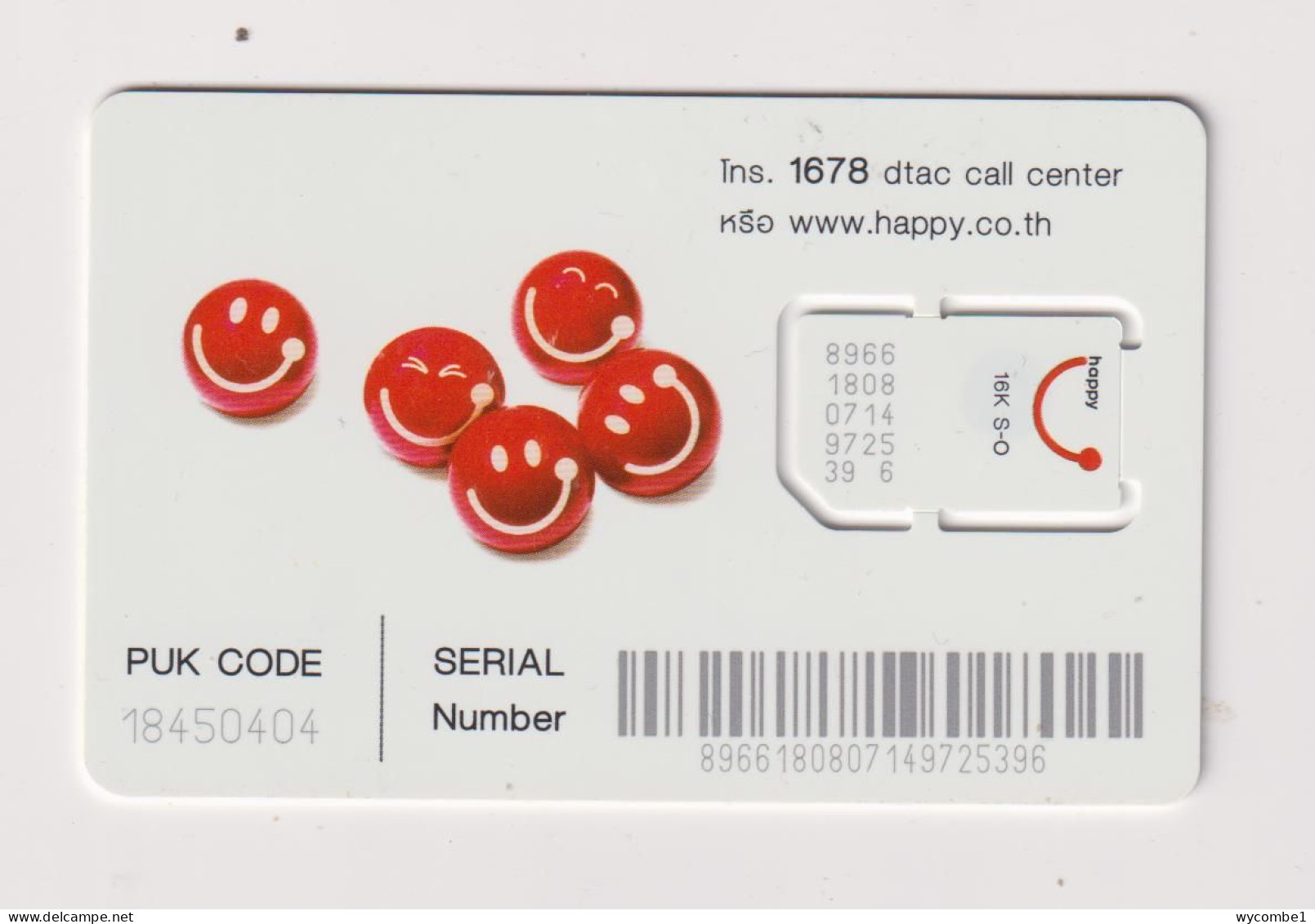 THAILAND - Smiley Faces SIM With Chip Unused  Phonecard - Thailand