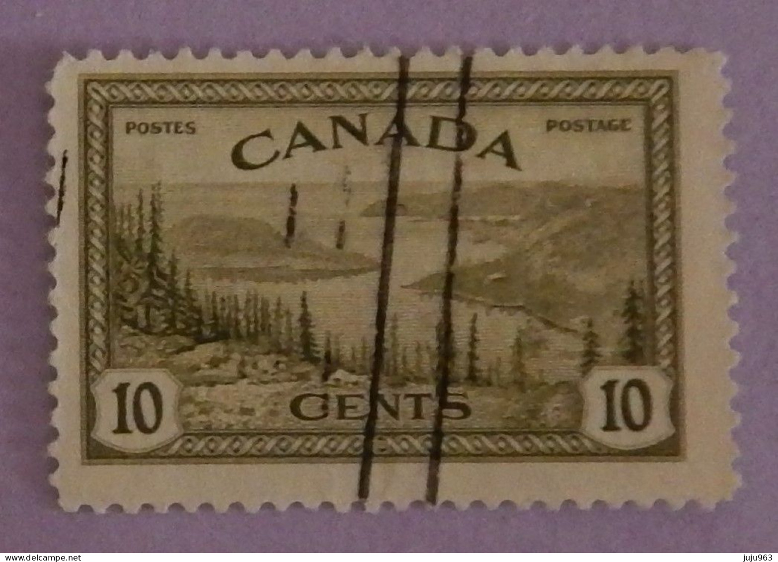 CANADA YT 220 OBLITÉRÉ  "LAC DU GRAND OURS" ANNÉE 1946 - Oblitérés