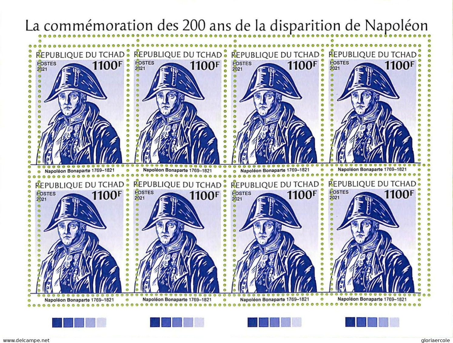 A9607 - TCHAD -  ERROR MISPERF Stamp Sheet - 2021 - Napoleon - Napoleón