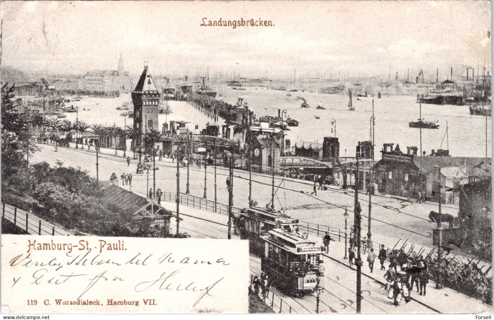 Hamburg-St.Pauli Landungsbrücken (Stempel: 1902, Nach Dänemark) - Mitte