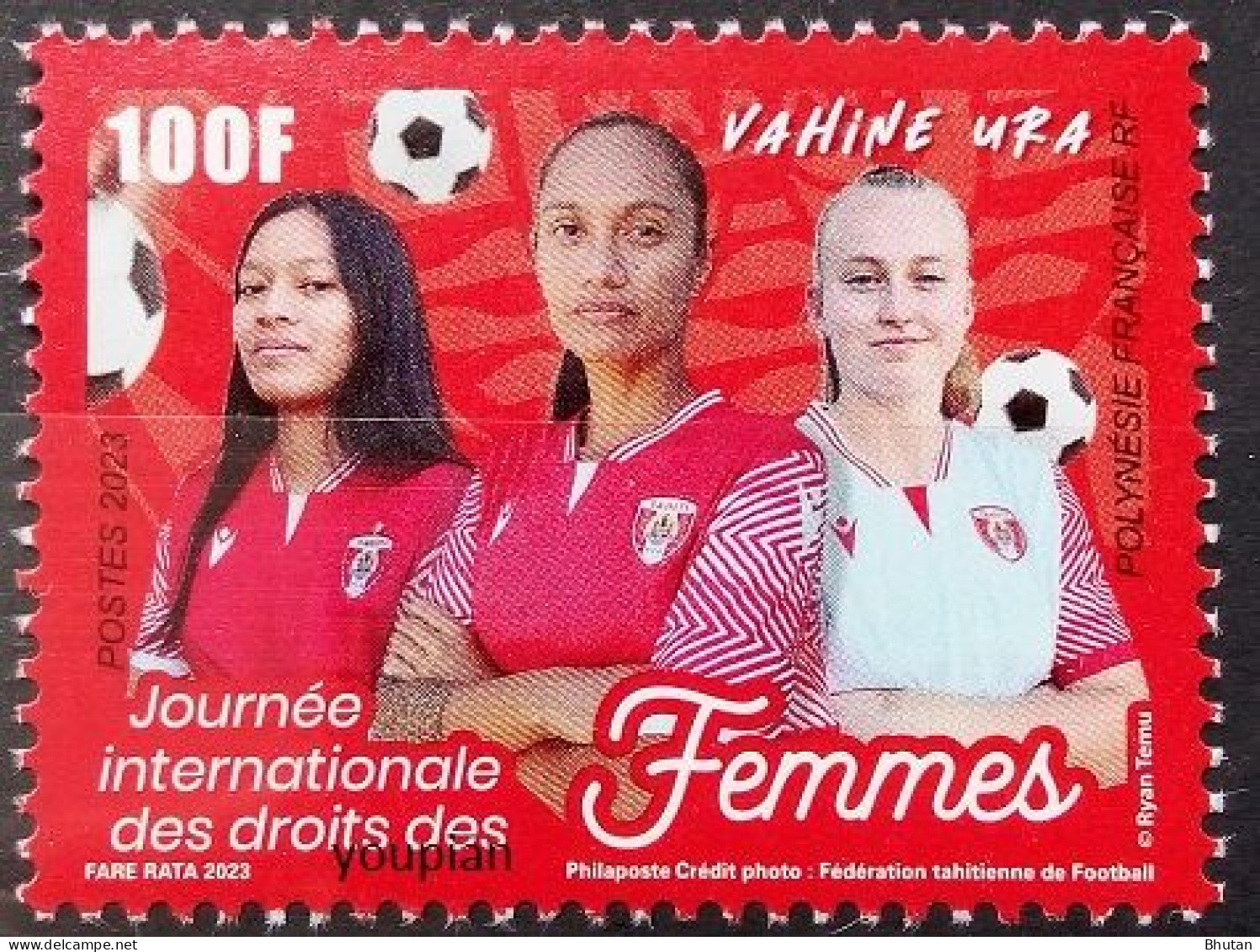 French Polynesia 2023, International Year Of Women - Football, MNH Single Stamp - Ungebraucht