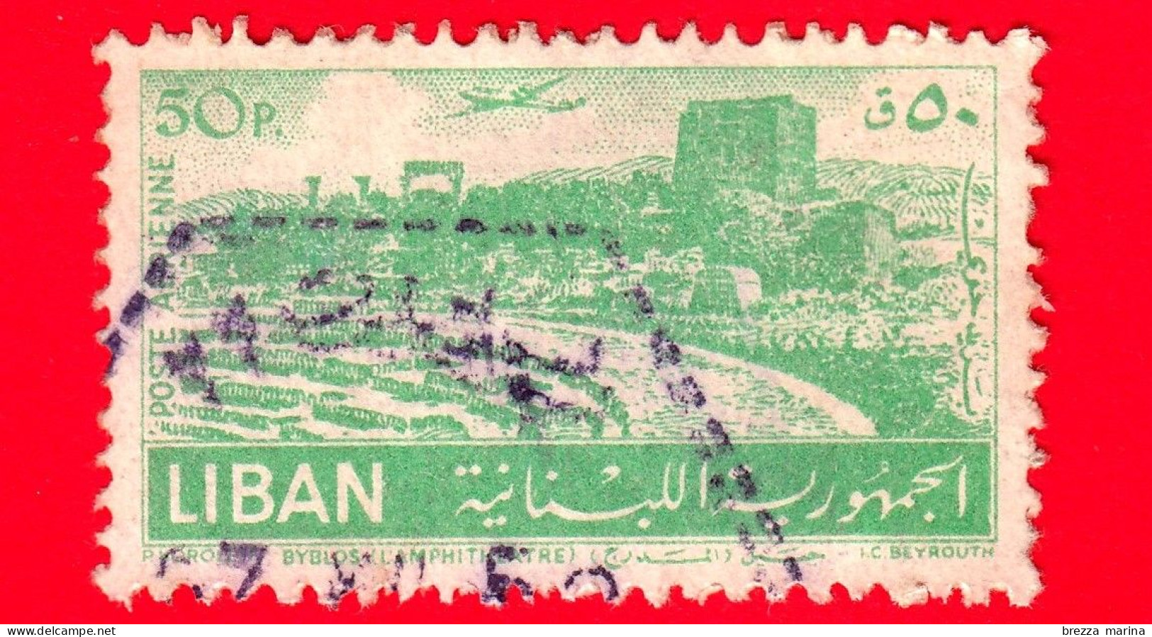 LIBANO - Usato - 1952 - Paesaggi Libanesi E Cedro -Anfiteatro A Byblos - 50 - Liban