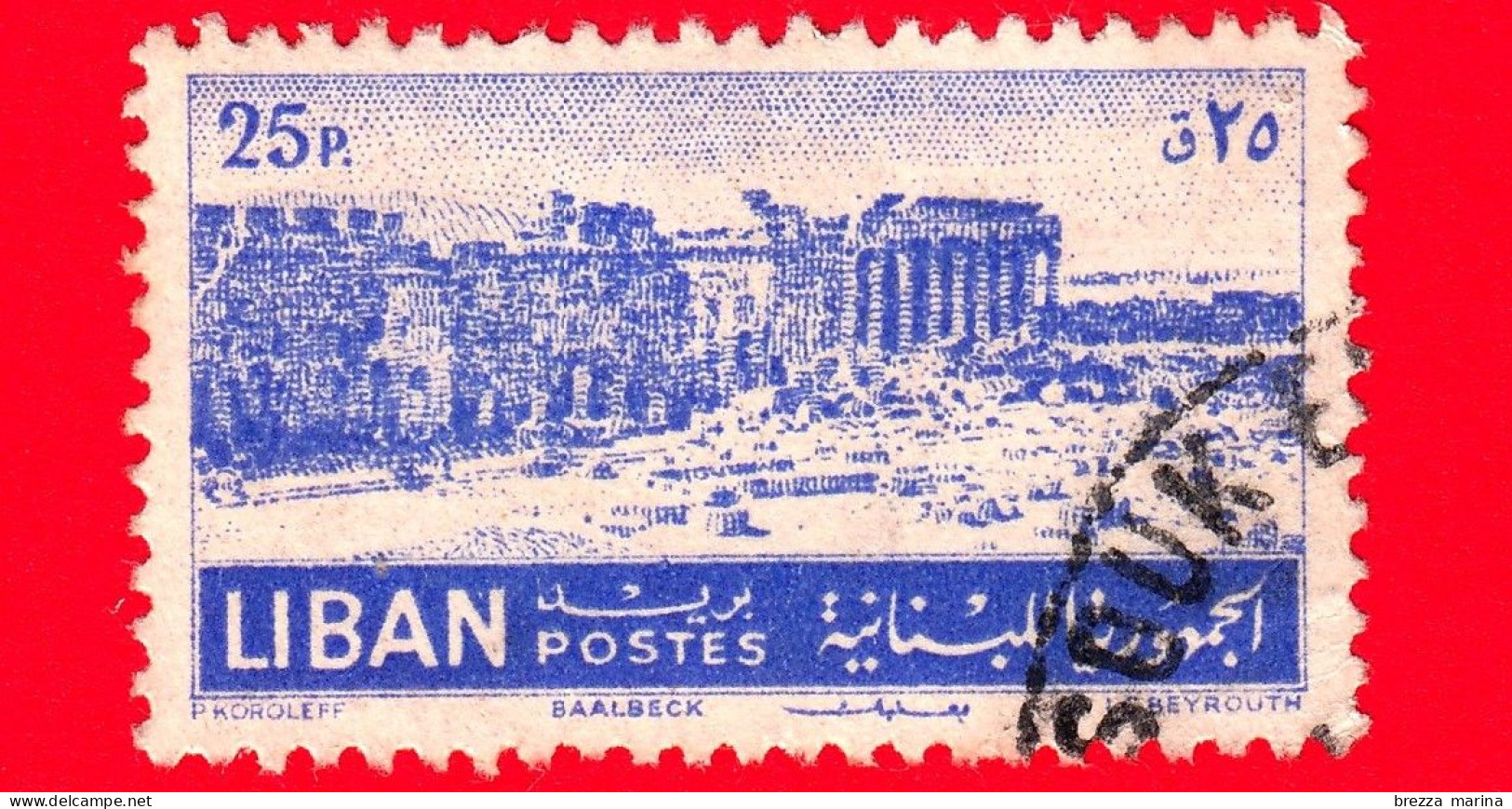 LIBANO - Usato - 1952 - Paesaggi Libanesi E Cedro -Rovine Di Baalbek - 25 - Lebanon