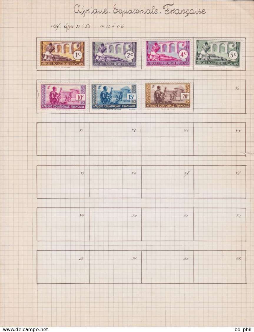 Lot 42 Timbres Afrique Equatoriale Française 1936 1937 1938 1939 Neuf Et Oblitéré Avec Charnière - Other & Unclassified