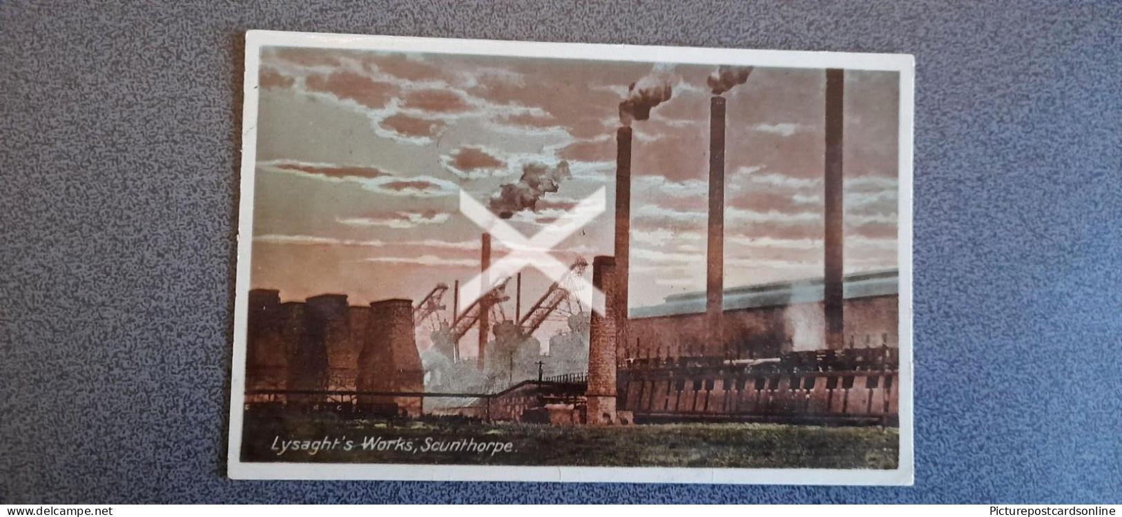 SCUNTHORPE LYSAGHTS WORKS OLD COLOUR POSTCARD LINCOLNSHIRE STEEL WORKS - Other & Unclassified