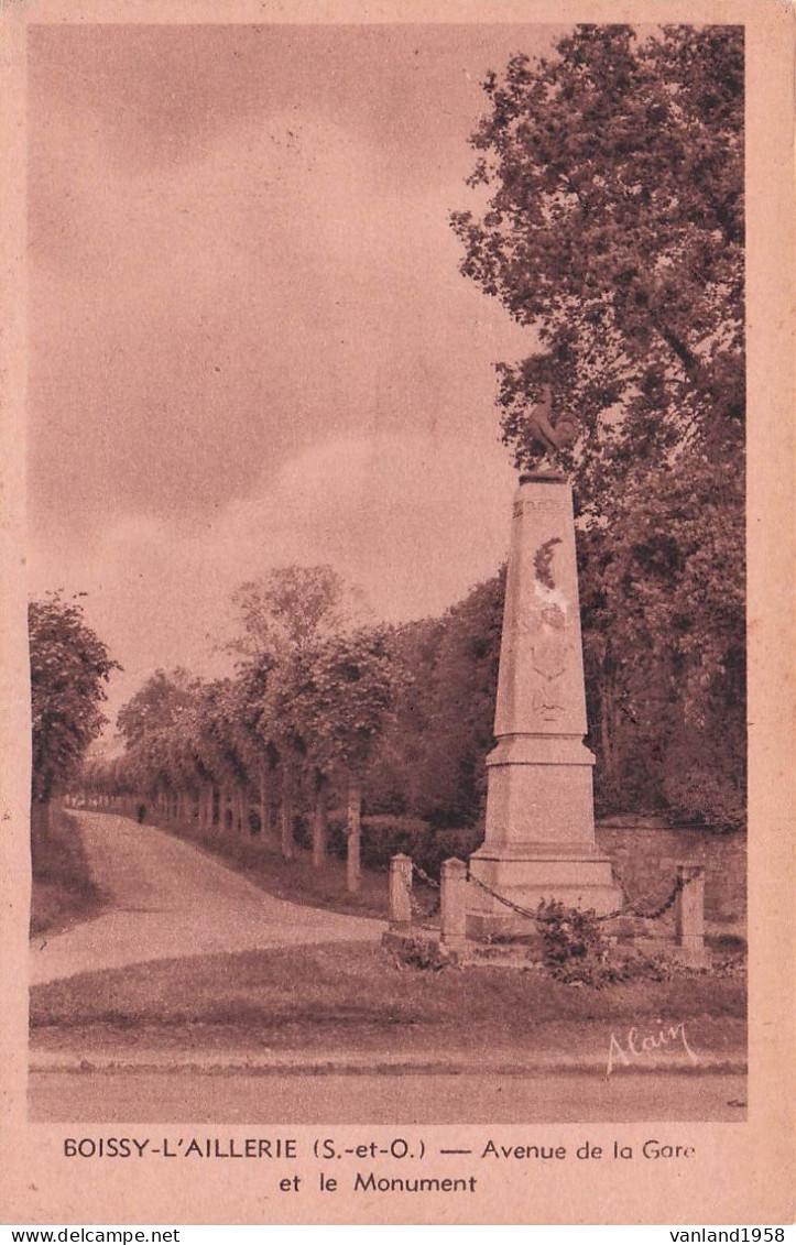 BOISSY L'AILLERIE-avenue De La Gare Et Le Monument - Boissy-l'Aillerie