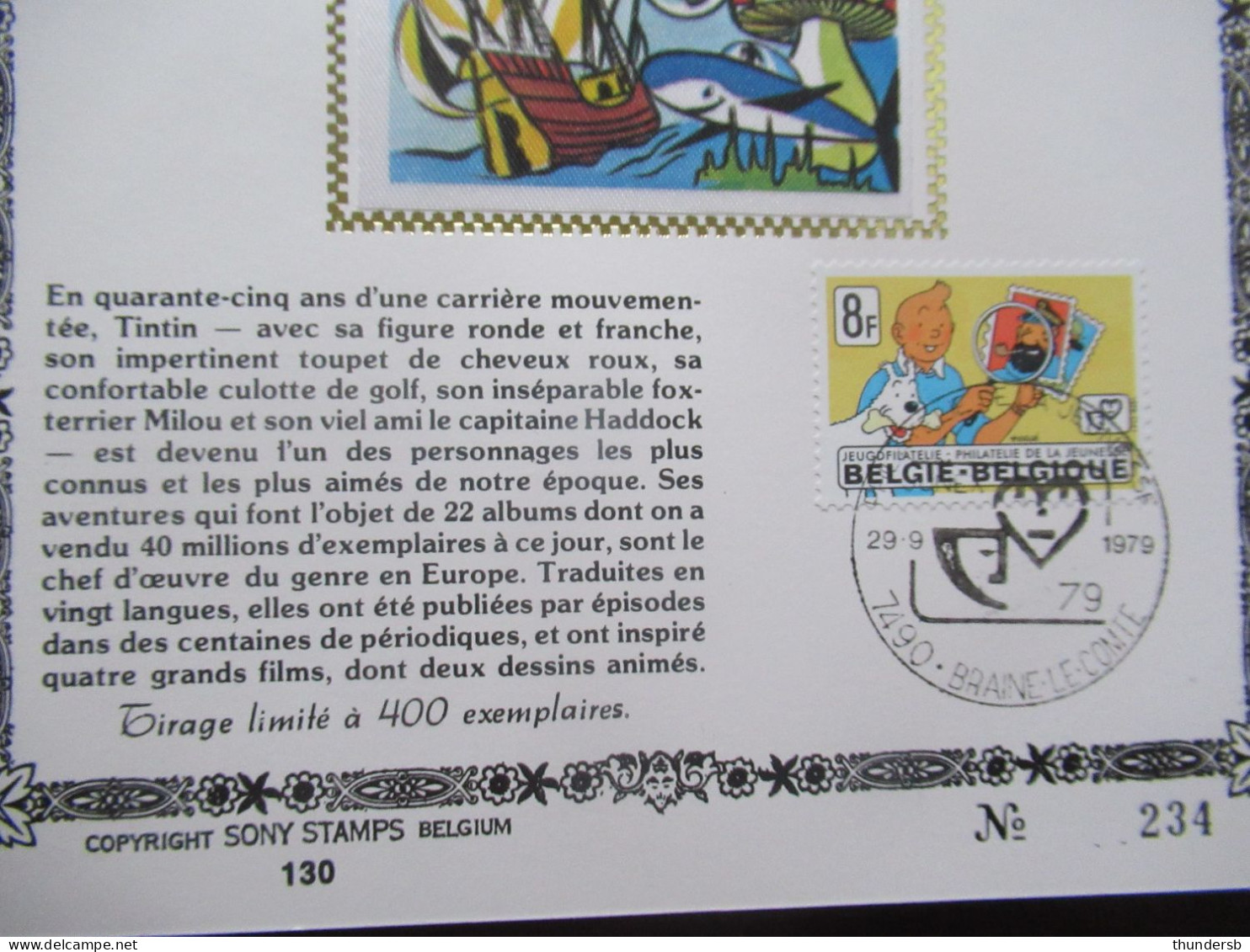 1944 'Kuifje - Tintin - Hergé' - Tirage Limité à 400 Exemplaires! - Documenti Commemorativi