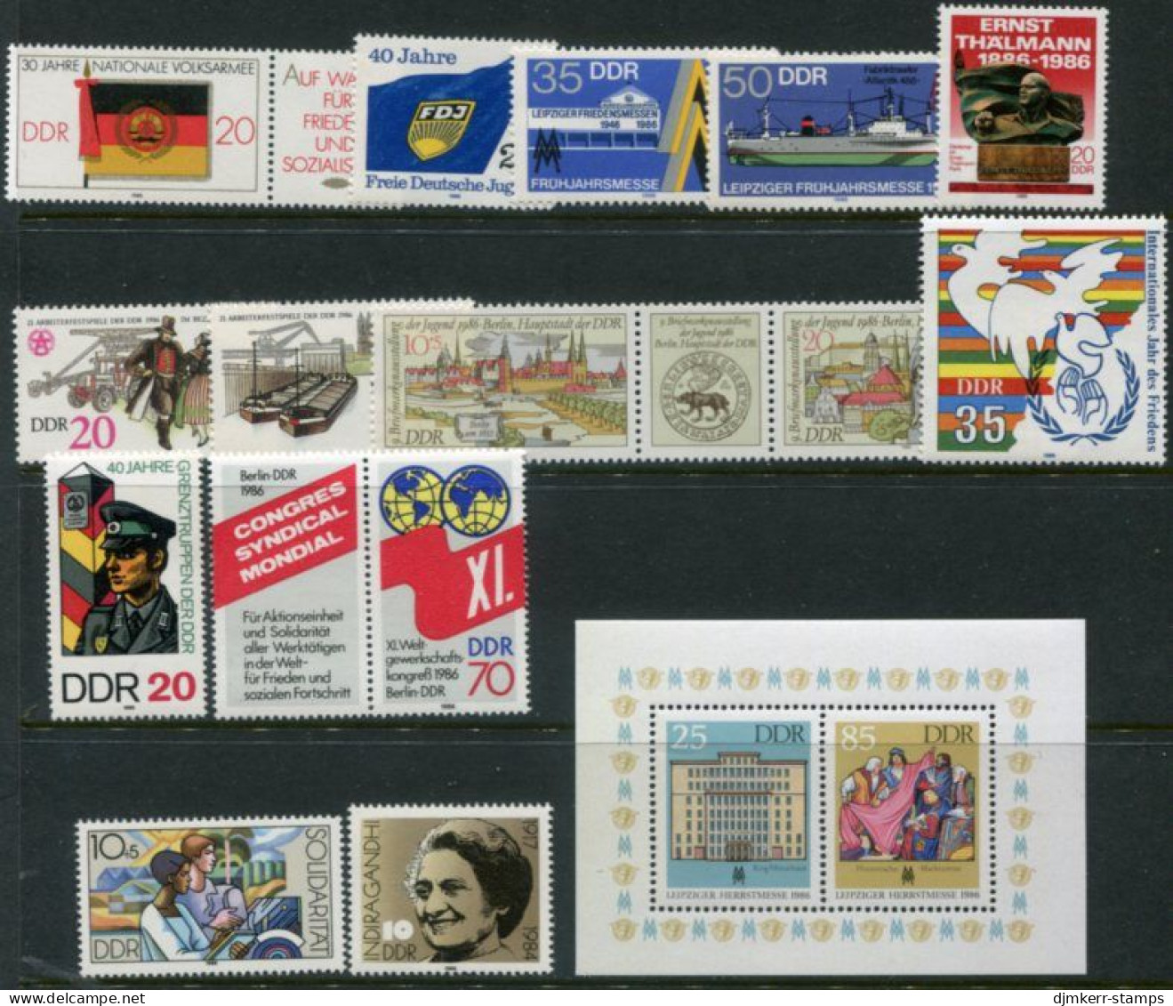 DDR 1986 Twelve Commemorative Issues  MNH / ** - Unused Stamps