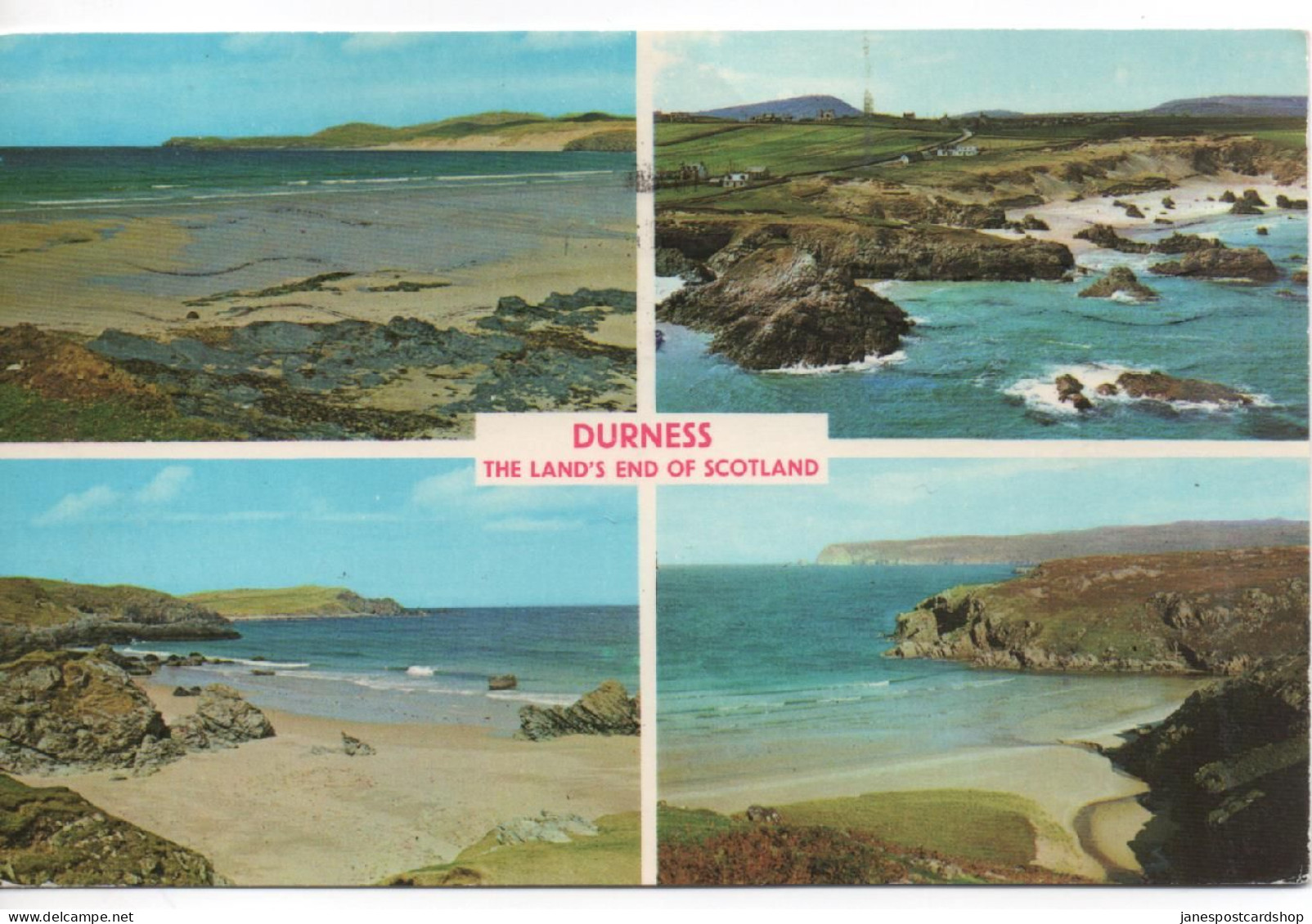 DURNESS MULTIVIEW - WITH GOOD JOHN 0' GROATS - WICK CAITHNESS MACHINE CANCELLATION POSTMARK - Sutherland