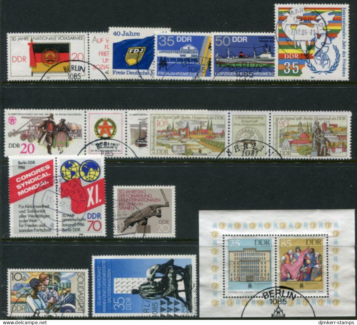 DDR 1986 Eleven Commemorative Issues Used - Gebraucht