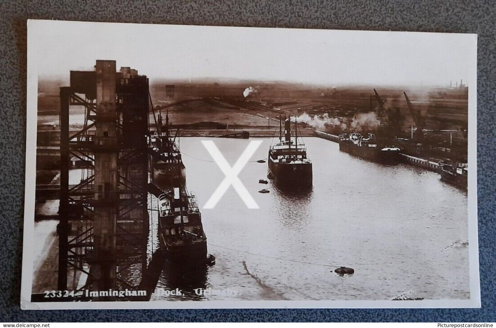 IMMINGHAM DOCK GRIMSBY OLD RP POSTCARD LINCOLNSHIRE SHIPPING INTEREST - Autres & Non Classés