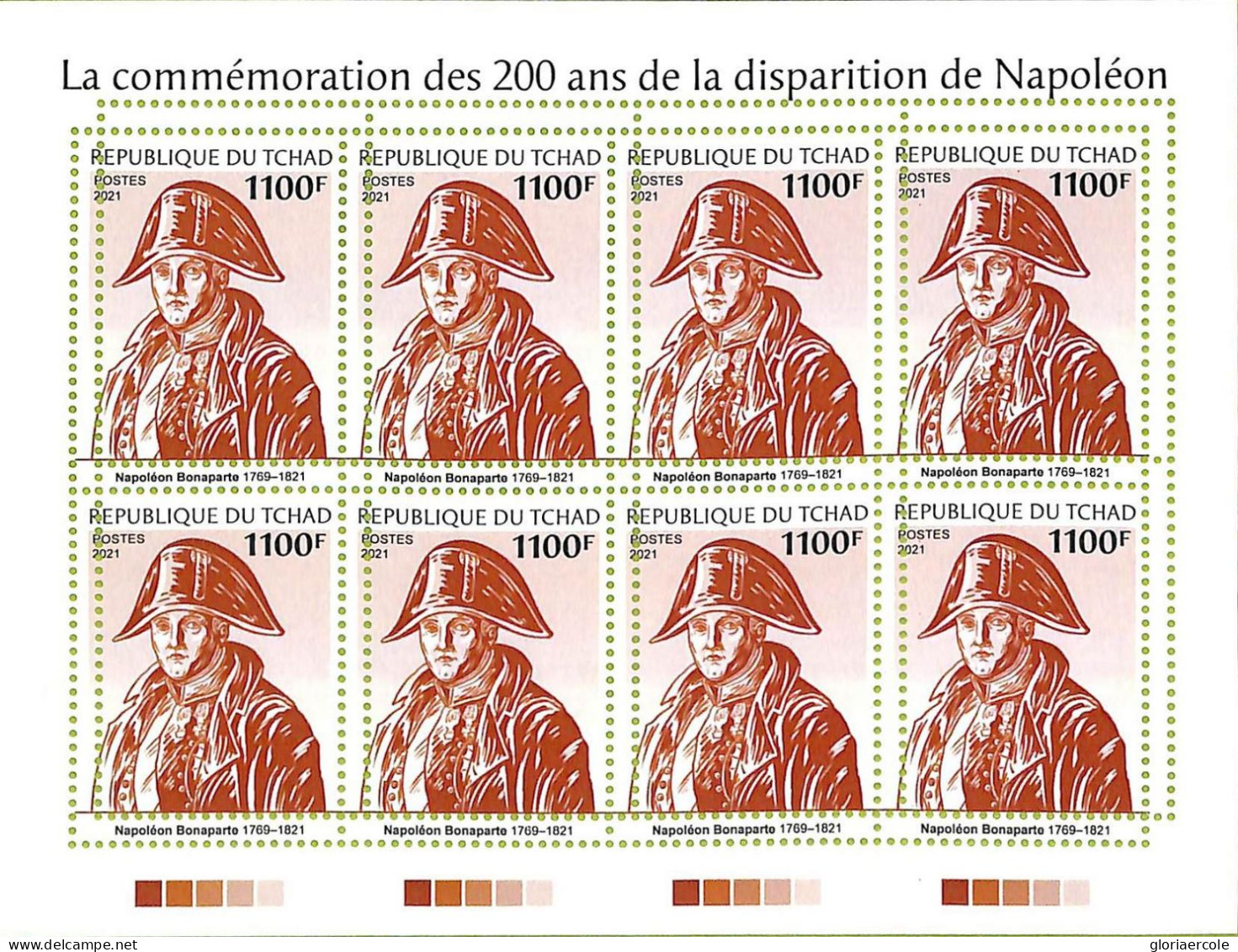 A9606 - TCHAD -  ERROR MISPERF Stamp Sheet - 2021 - Napoleon - Napoleón