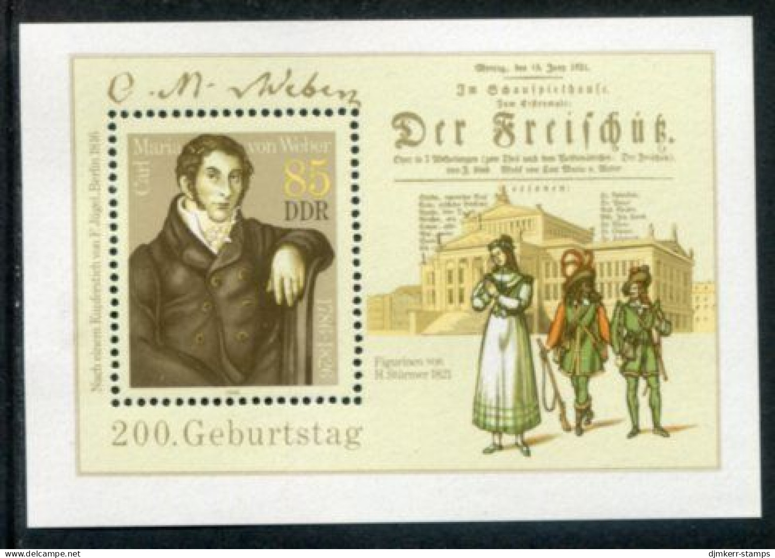 DDR 1986 Weber Bicentenary Block MNH / **.  Michel Block 86 - Unused Stamps