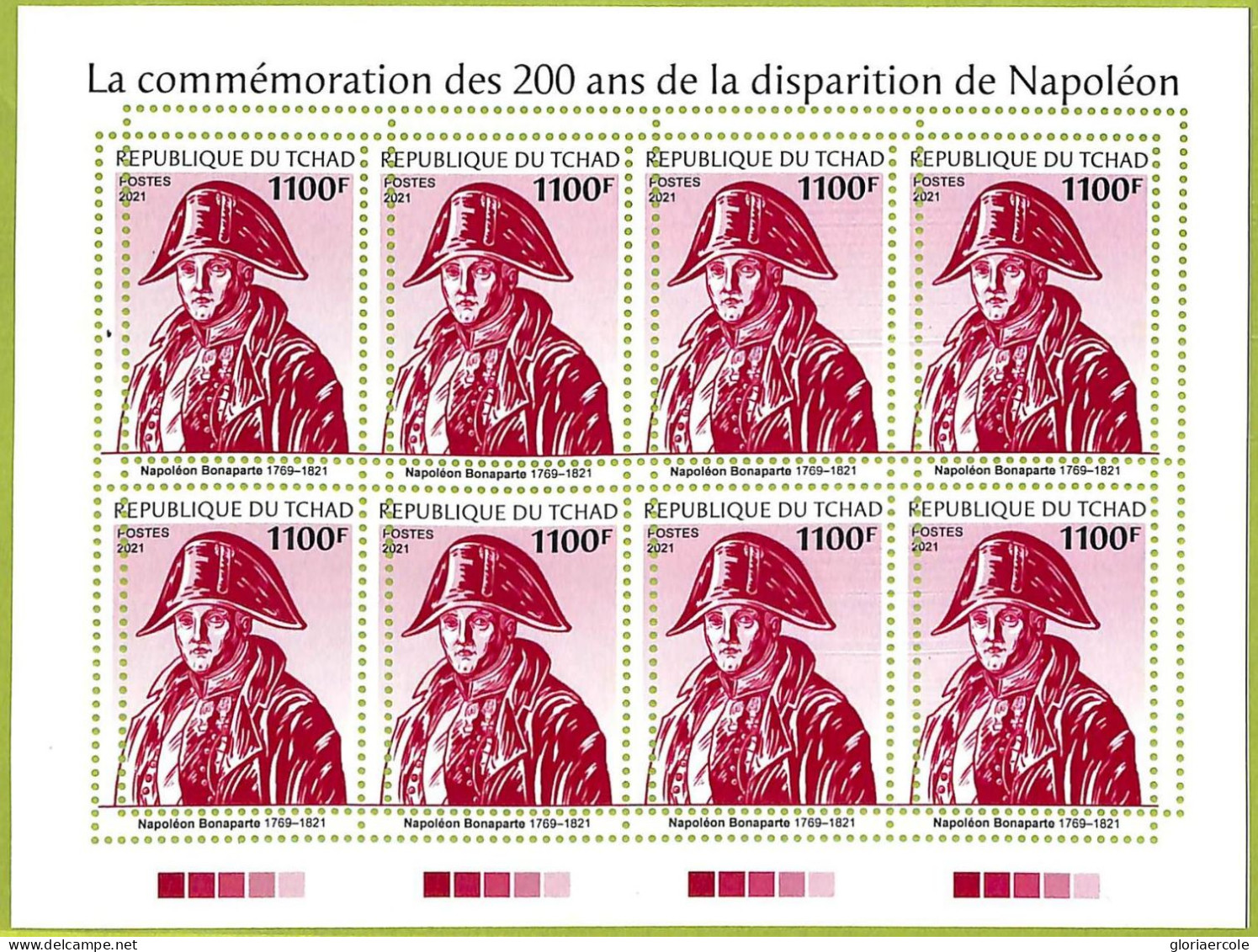 A9605 - TCHAD -  ERROR MISPERF Stamp Sheet - 2021 - Napoleon - Napoleon