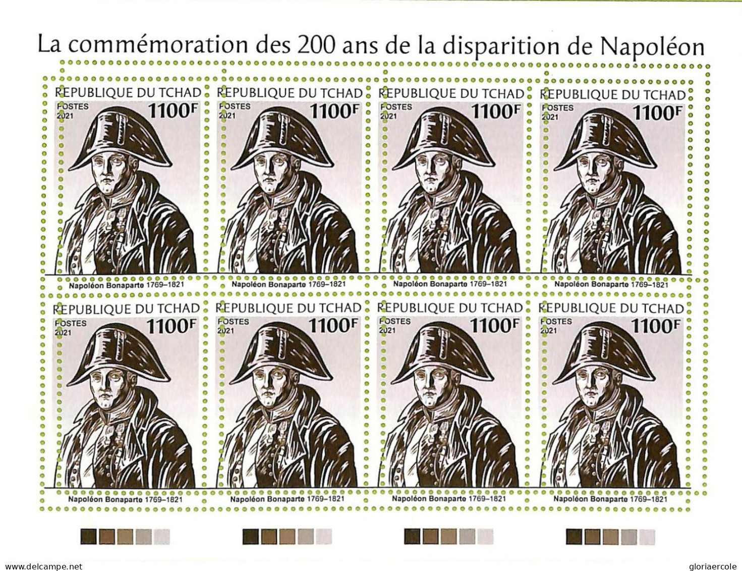 A9604 - TCHAD -  ERROR MISPERF Stamp Sheet - 2021 - Napoleon - Napoleon