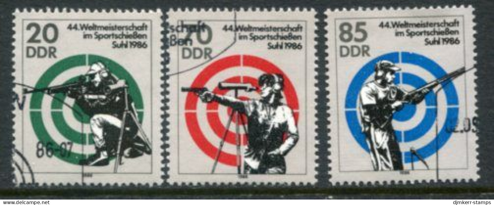 DDR 1986 World Shooting Championship Used.  Michel 3045-47 - Used Stamps