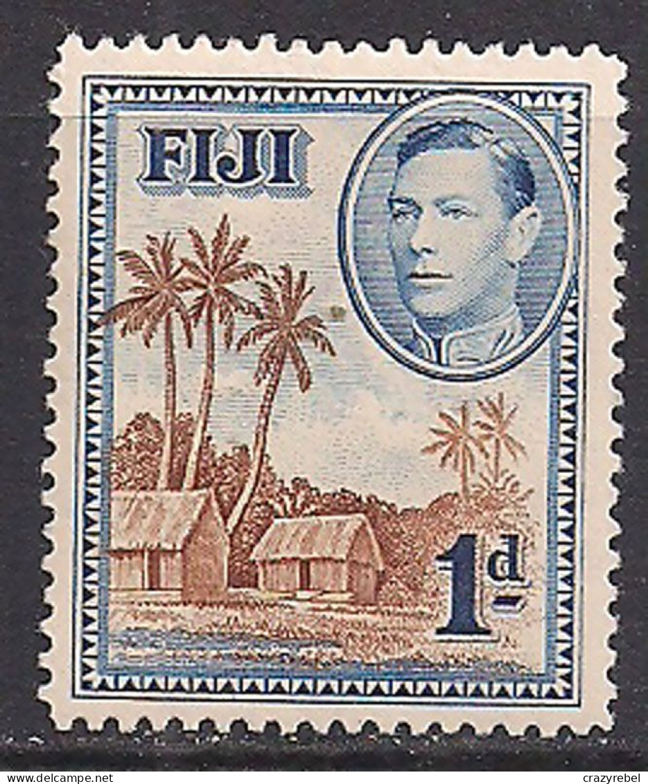 Fiji 1938-55 KGV1 1d Native Village MLH SG 250 ( M1347 ) - Fidji (...-1970)
