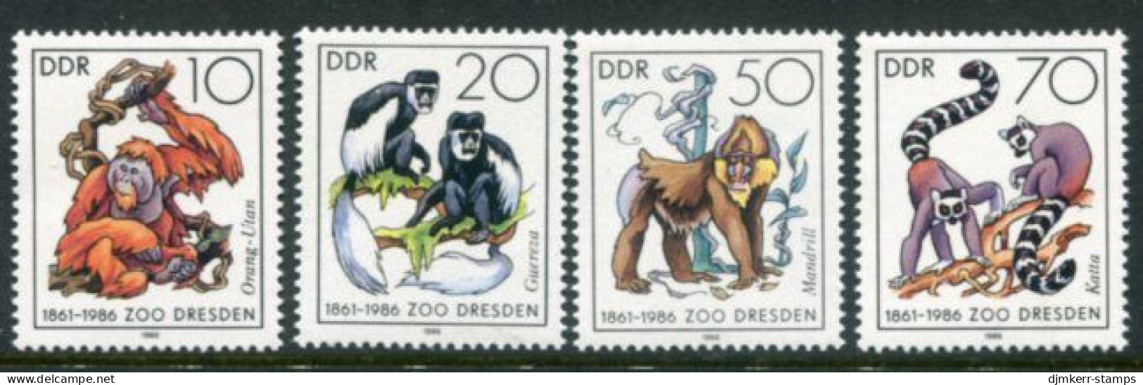 DDR 1986 Anniversary Of Dresden Zoo MNH / **.  Michel 3019-22 - Nuevos