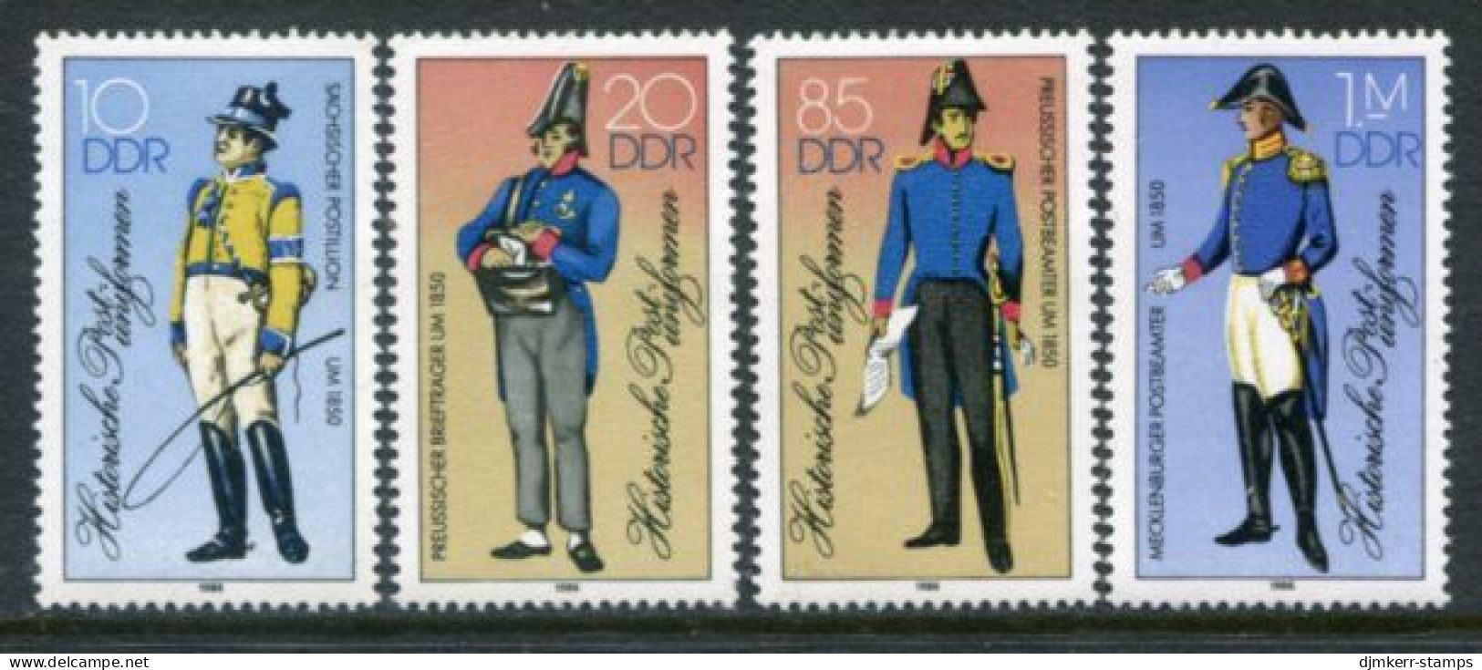 DDR 1986 Postal Uniforms In Singles MNH / **.  Michel 2997-3000 I - Unused Stamps