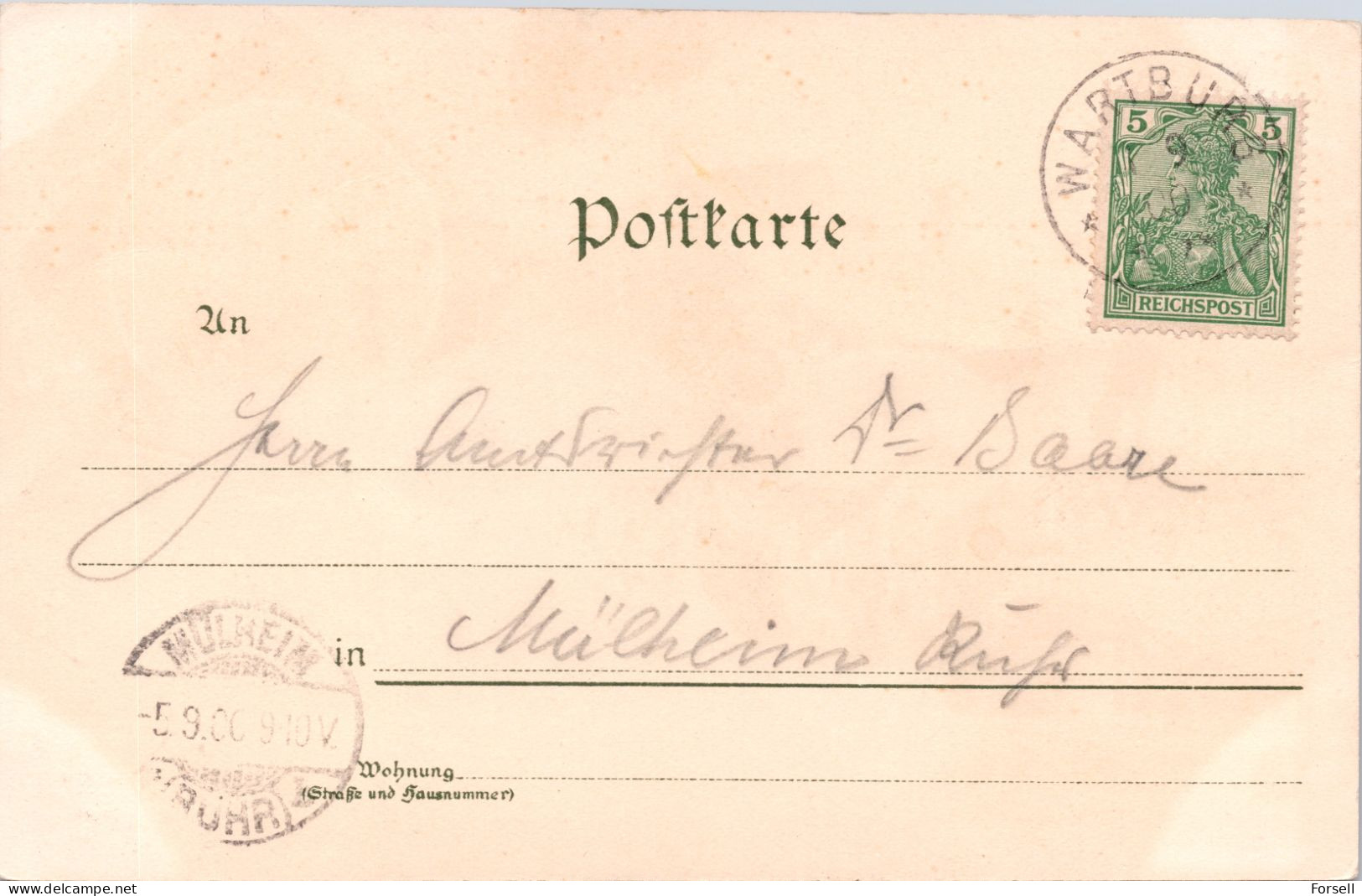 Gruss Von Der Wartburg (Stempel , Wartburg 1900) - Eisenach