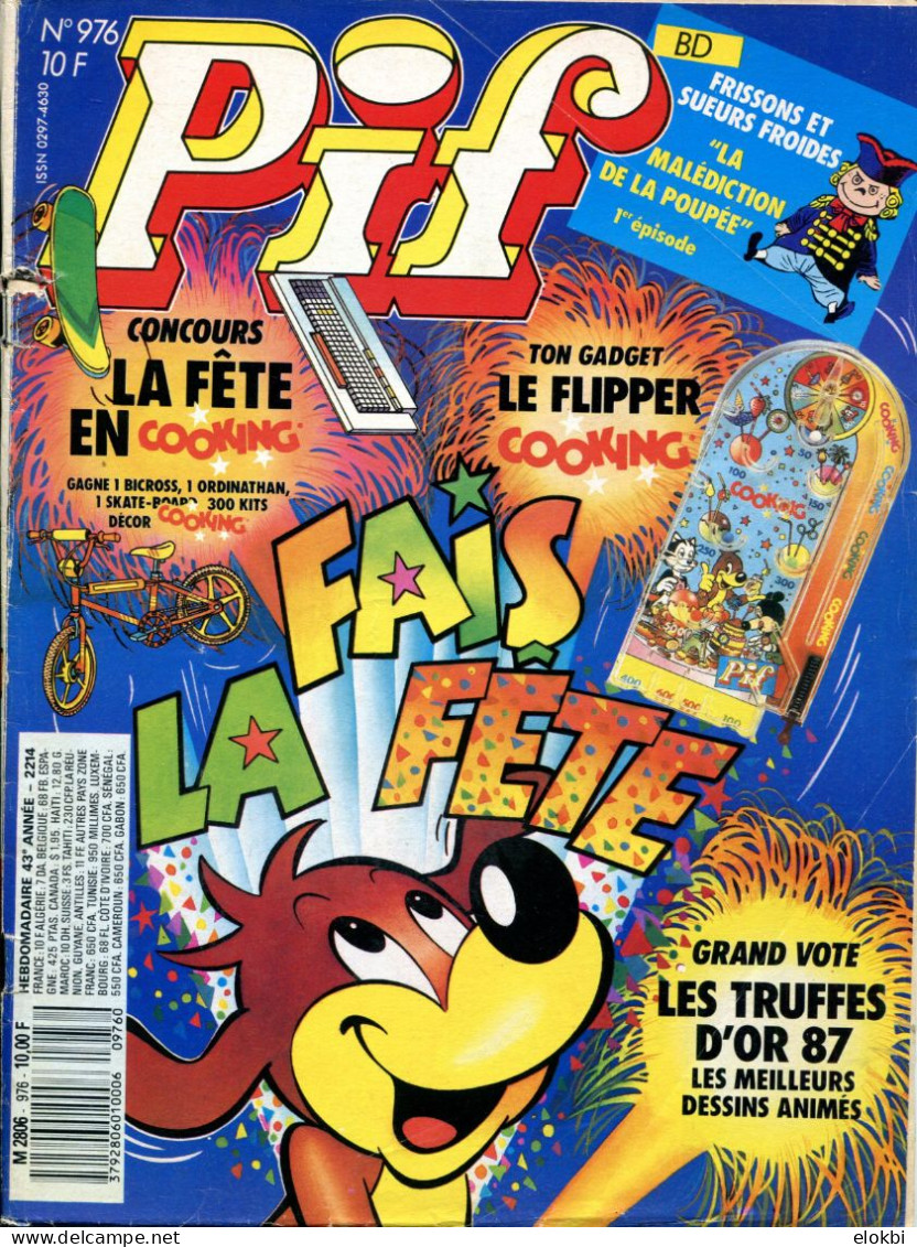 Pif Gadget N°976- BD "La Malédiction De La Poupée (1ère Partie) [Les 2ème Et 3ème Parties Sont Dans Pif 977 Et 978] - - Pif Gadget