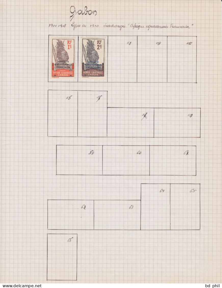 Lot 27 Timbres Gabon 1910 1911 1922 1924 1925 1936 Neuf Et Oblitéré Avec Charnière - Altri & Non Classificati