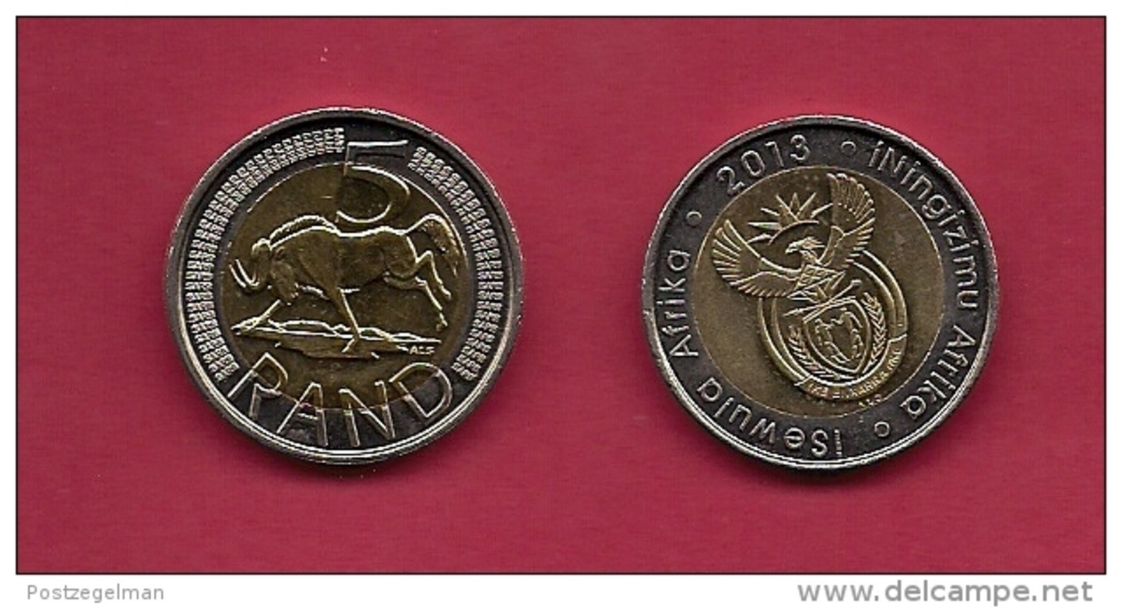 SOUTH AFRICA,  2013,  Circulated Coin 5 Rand, Wildebeest, C1460 - South Africa