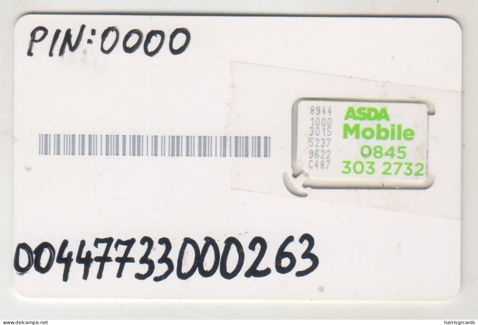 UK - Pop It Into Your Phone And Get Chatting , ASDA Mobile GSM Card , Used - Other & Unclassified