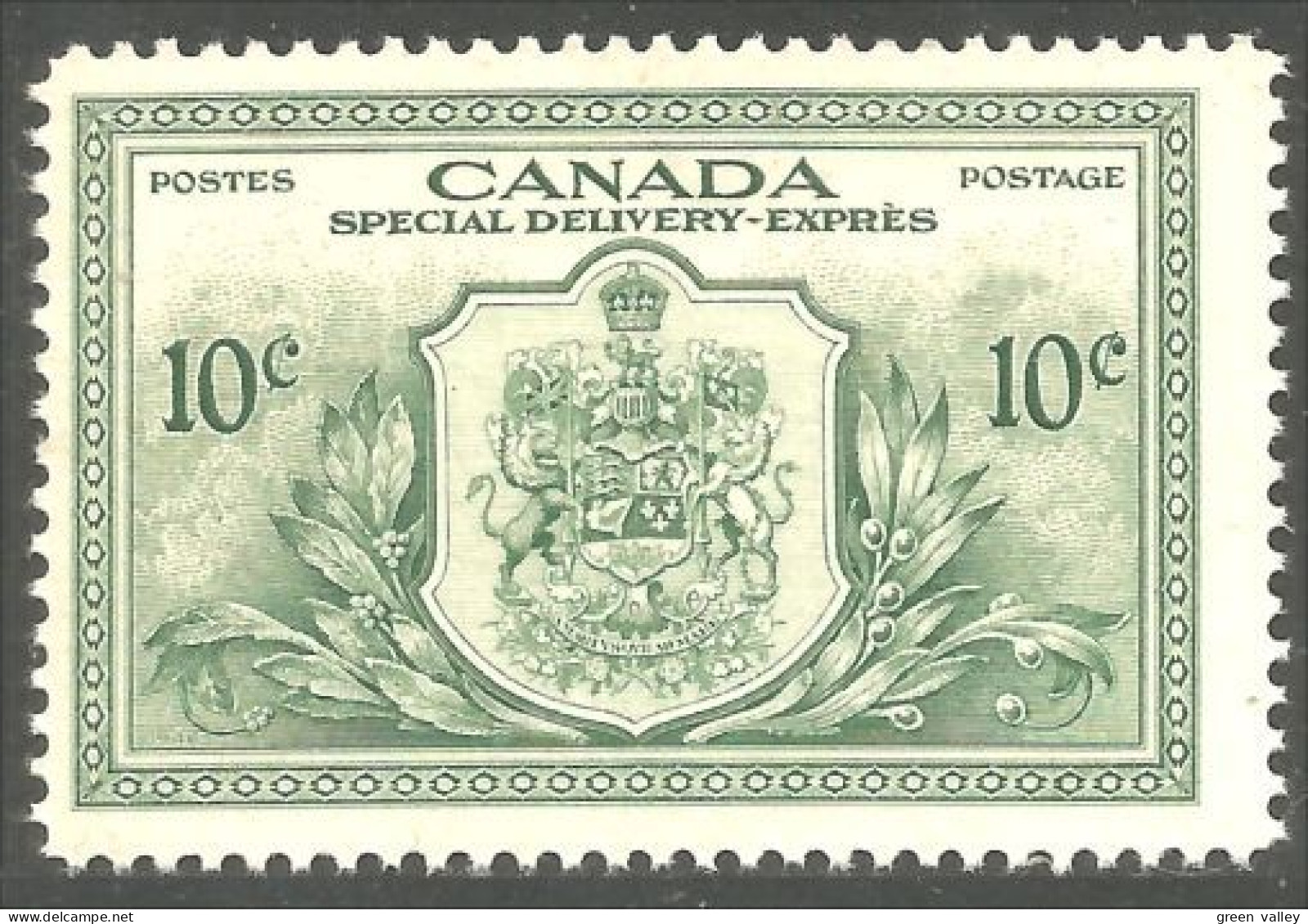 Canada Special Delivery Exprès Peace Issue Emission Paix 10c 10c Vert Green MNH ** Neuf SC (CE-11ba) - Exprès