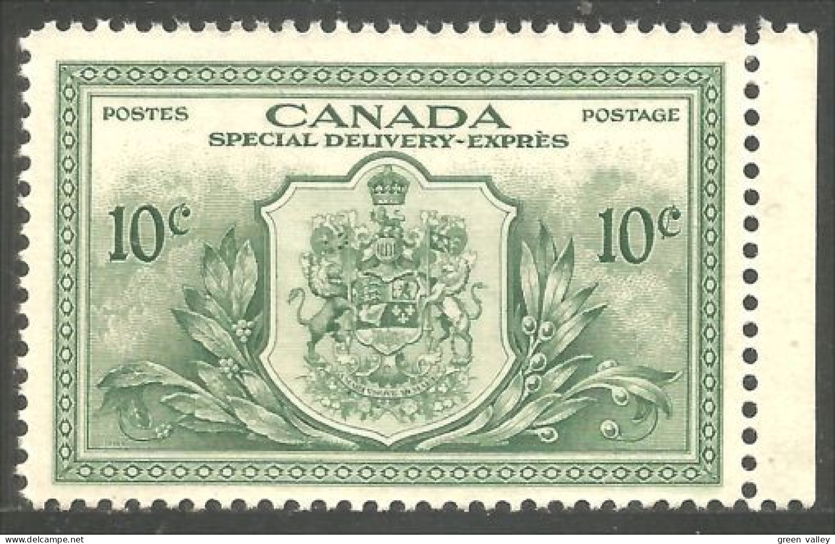 Canada Special Delivery Exprès Peace Issue Emission Paix 10c Vert Green MNH ** Neuf SC (CE-11ca) - Express