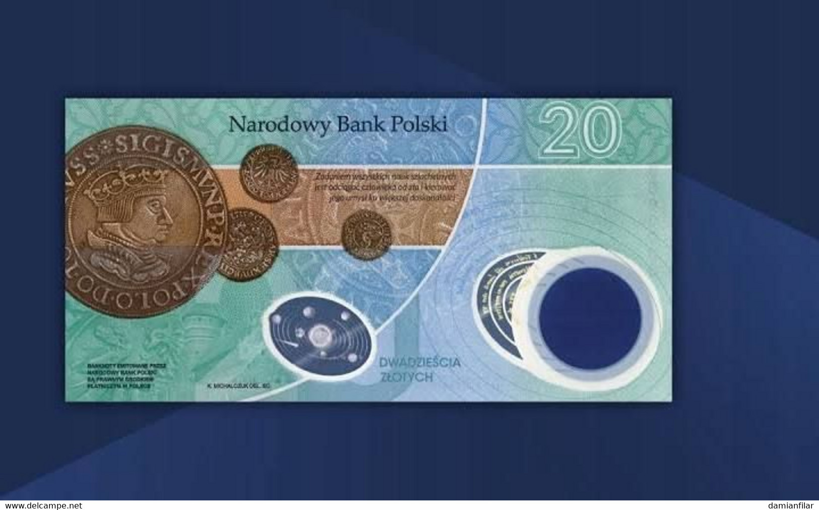 Polish Collector's Banknote 20zł Nicolaus Copernicus 2023 NBP Polymer - Poland