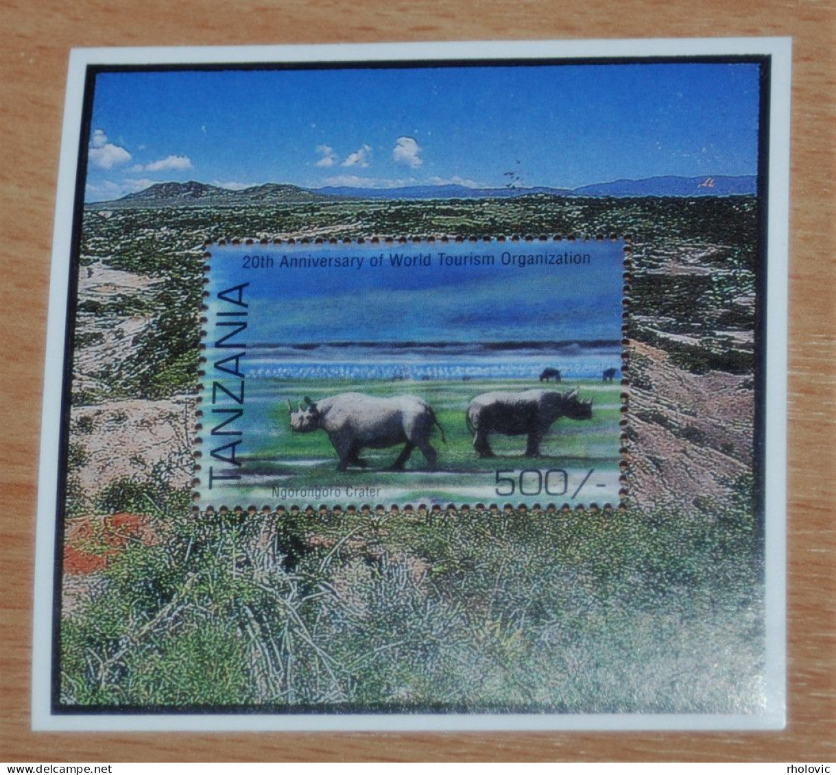 TANZANIA 1995, Rhino, Animals, Fauna, Mi #B308, Souvenir Sheet, MNH** - Neushoorn