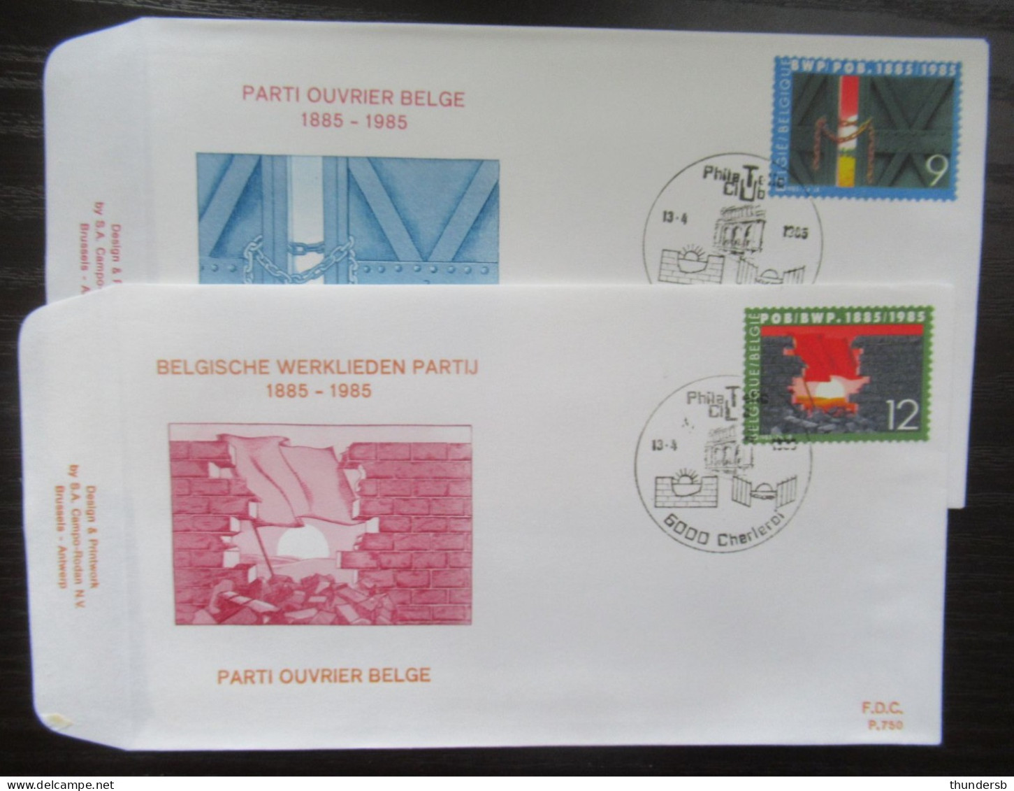 FDC 2167/68 'Belgische Werkliedenpartij' - 1981-1990