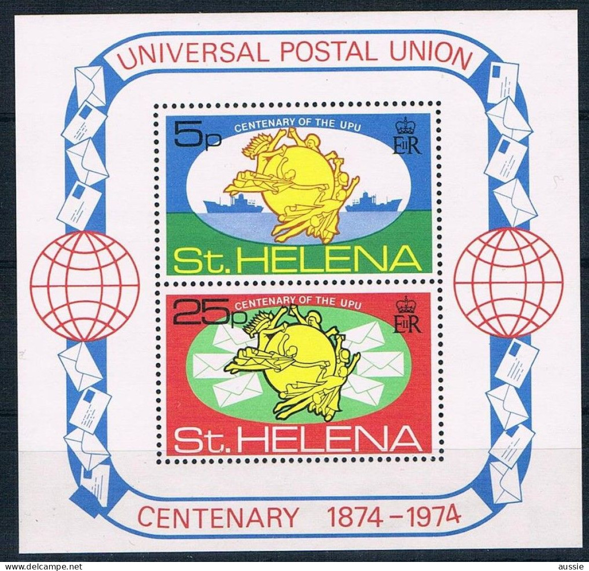 Sainte-Helene St-Helana UPU 1974 Yvertn° Bloc 1 *** MNH Cote 2,75 € - WPV (Weltpostverein)