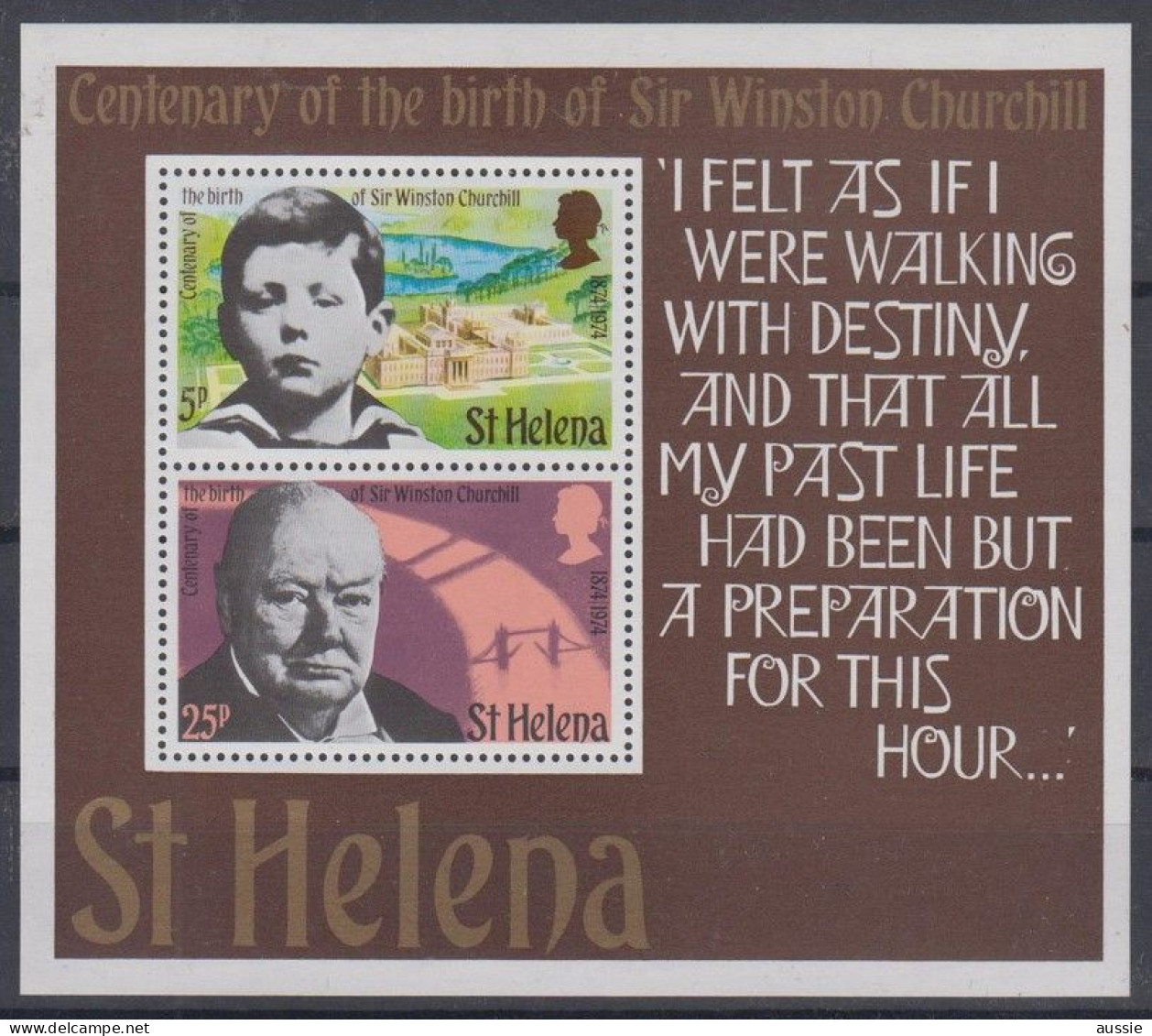 Sainte-Helene St-Helana  1974 Yvertn° Bloc 2 *** MNH Cote 2,75 € Winston Churchill - Saint Helena Island
